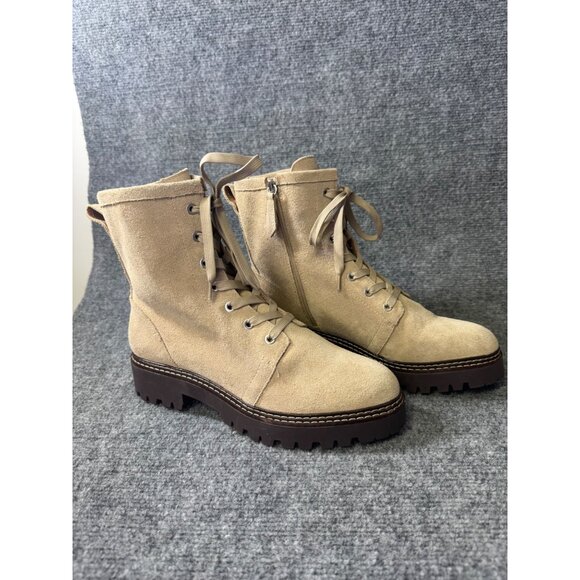 Nordstrom 9.5M Nomoonie-Lea Tan Suede Lace-Up Ankle Boots - Picture 7 of 16